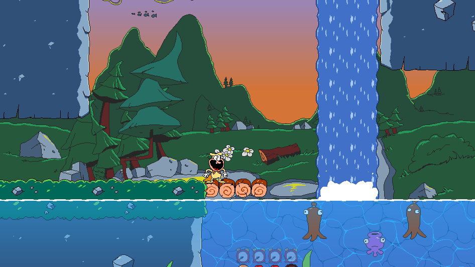 PaperLoogi's tweet photo. Here's a couple screenshots of Big Fish Small Pond, the other new Cherry's Manor level!
Development's been going really well and I'd say this level and MonchiLand are REALLY close to done. https://t.co/GxQKBV3IZf