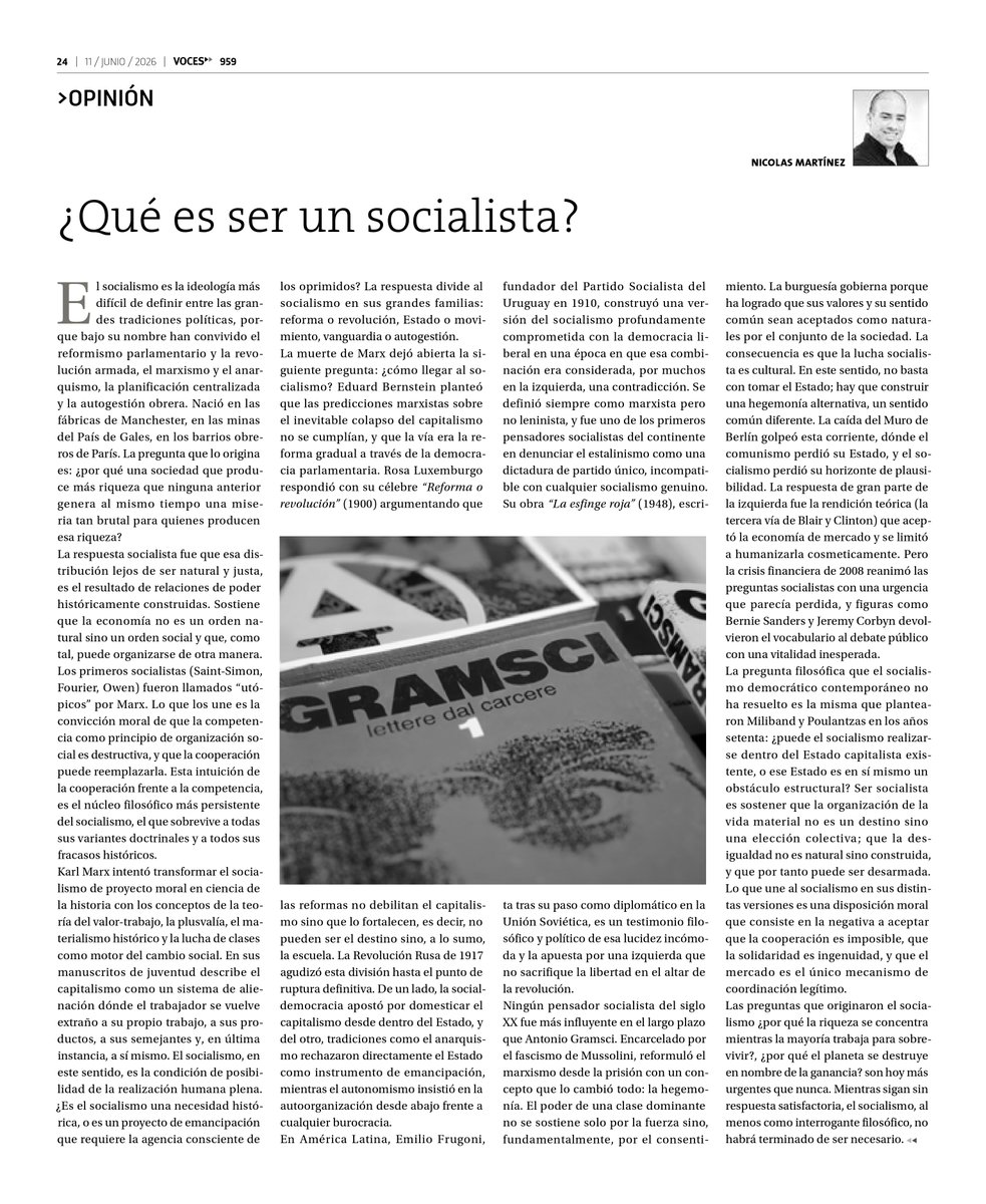 NicolasM_Filo's tweet photo. Una aproximación filosófica e histórica al socialismo, desde Marx, Luxemburgo y Gramsci hasta los debates contemporáneos sobre democracia, Estado y transformación social.
Mi columna para @SemanarioVoces 👇

https://t.co/vZYKiA4lcM https://t.co/b2WcWUqQm0