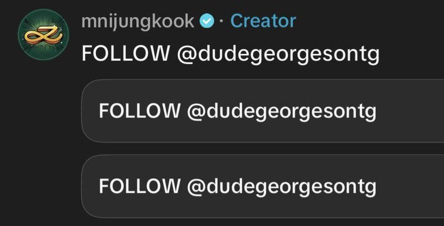 JeonNorah97's tweet photo. The official TikTok accounts of V, Jungkook, and J-Hope appear to be posting unauthorized polls promoting external accounts. Please investigate this potential security issue. @BIGHIT_MUSIC @HYBEOFFICIALtwt https://t.co/SK6gzb85wo