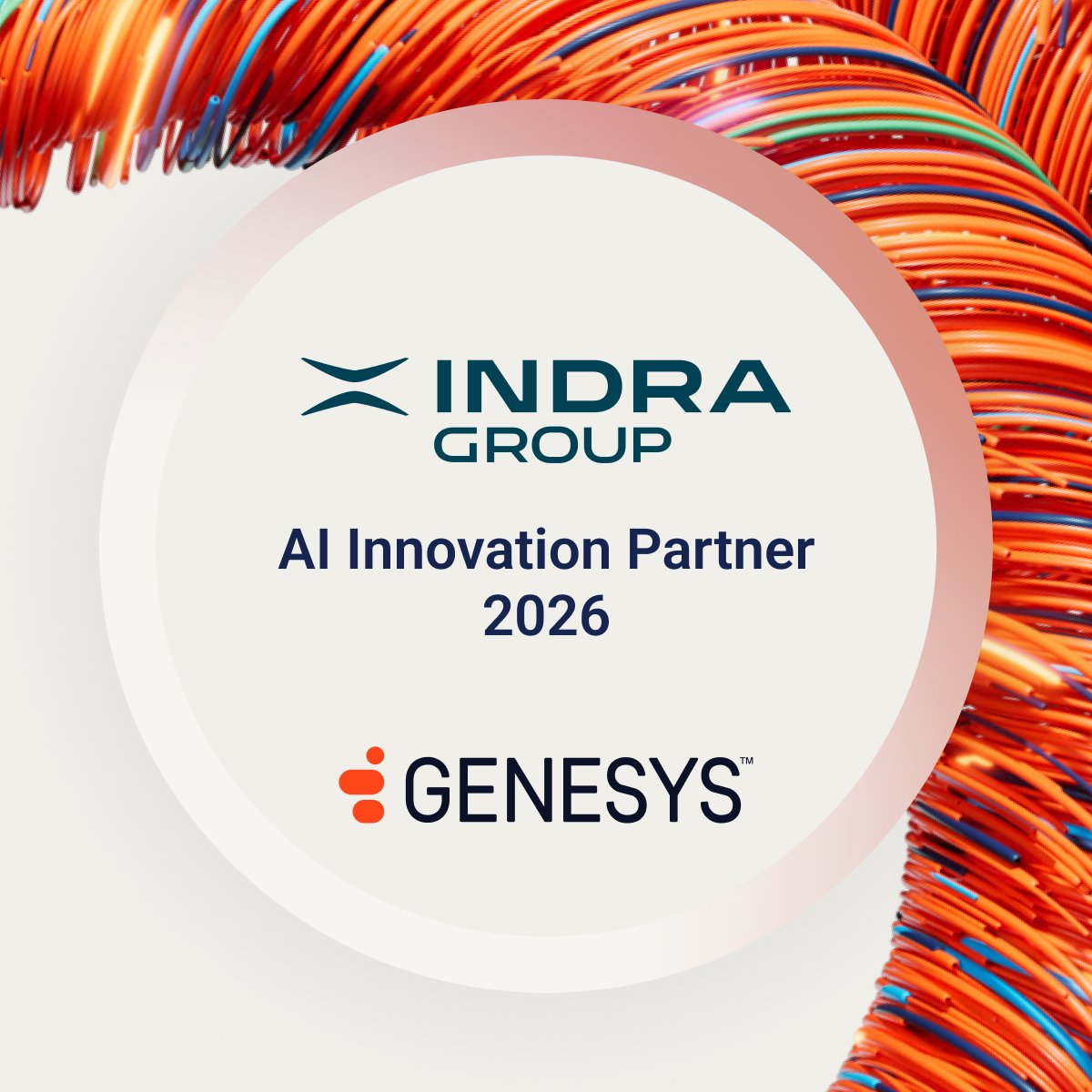 Genesys_IT's tweet photo. A #XperienceMilan abbiamo assegnato a Indra Group l’AI Innovation Partner 2026 Award 🏆

Per la capacità di sviluppare soluzioni innovative basate su Genesys AI capaci di generare valore concreto per clienti e business.

#CX #CustomerExperience #AI https://t.co/vcHddwjnTL