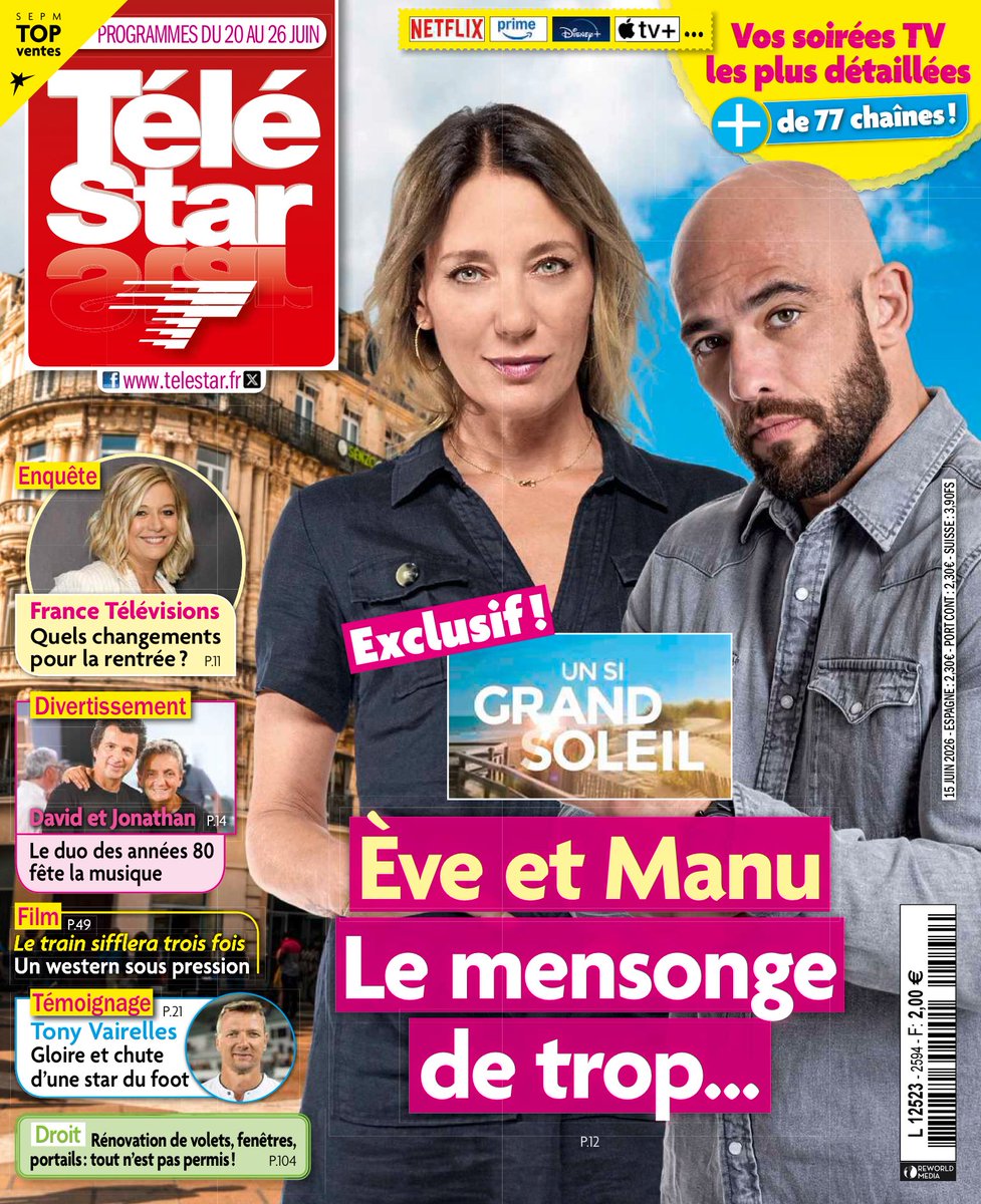 francetvpro's tweet photo. #LesMédiasEnParlent @UnSiGrandSoleil #france3 @FranceTV
📰 En Une cette semaine @Telestarmag #EmmaColberti #MoïseSantamaria #Eve #Manu #Arche
🙏🏼@Linda_Bouras #SandraKaras
➡️ Du lundi au vendredi à 20.45 sur #France3 et sur https://t.co/9jFuek0HeL https://t.co/hJnnOCMy5k