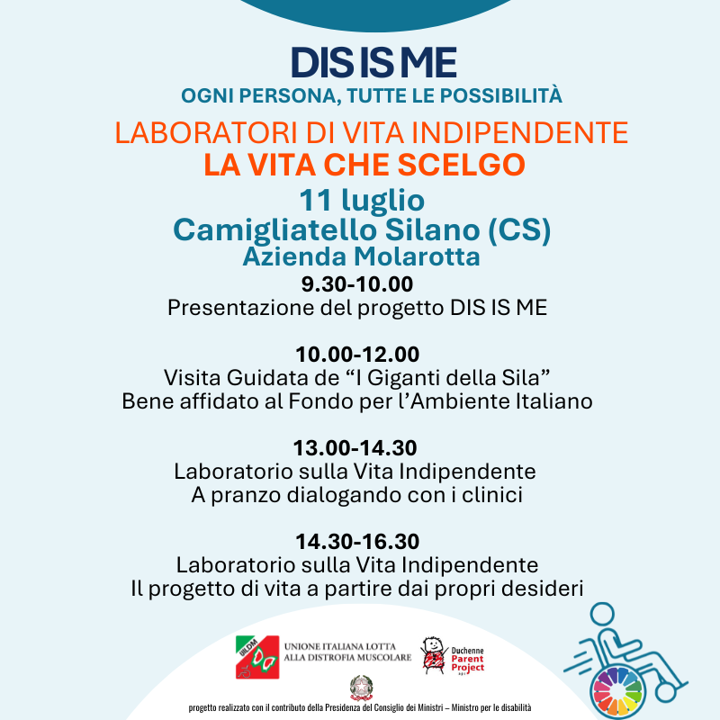 UILDMnazionale's tweet photo. Il progetto nazionale UILDM e @Parent_Project per garantire il pieno esercizio dei diritti civili e sociali delle persone con disabilità, in particolare del Centro e Sud Italia. Il progetto entra subito nel vivo con due laboratori sulla Vita indipendente https://t.co/iLN0YJ6jlS https://t.co/tupuDLlf3V