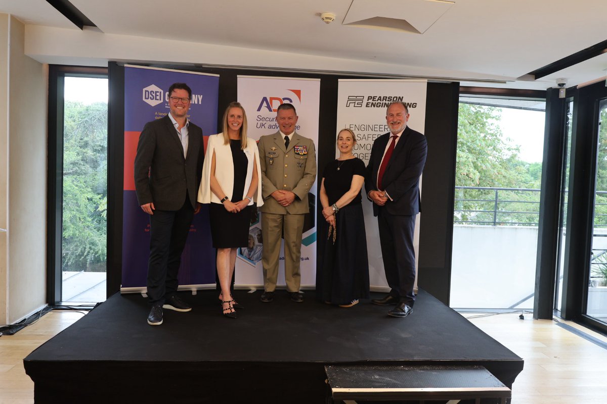 ADSgroupUK's tweet photo. We were delighted to host the UK Reception at #Eurosatory2026, bringing together VIPs, stakeholders and exhibitors in the stunning surroundings of the Pavilion Royal, Paris. 🇫🇷

Thank you to our sponsors, #DSEIUK and @Pearson_Eng_Ltd  for helping make the evening a success.🤝 https://t.co/xuXfRLGxtX