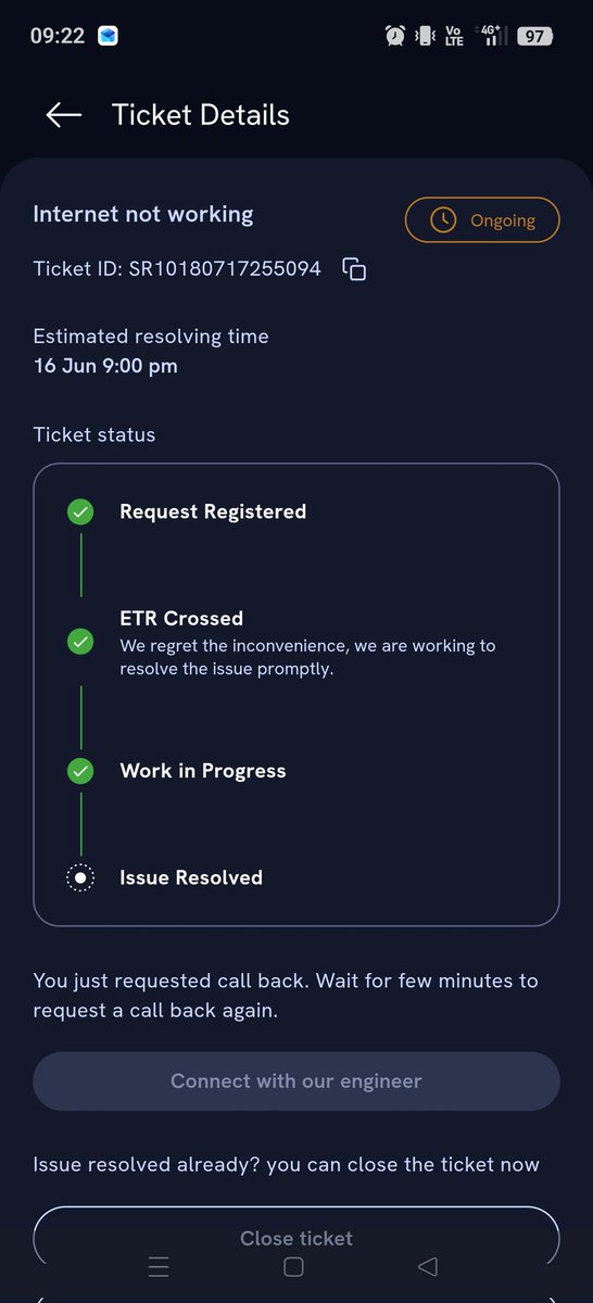 biswapati's tweet photo. @ACTFibernet No resolution provided from 4 days,always receiving revised resolution as next day, very poor service in @hyderabad @RGIAHyd https://t.co/Y3ZDBGLtP3