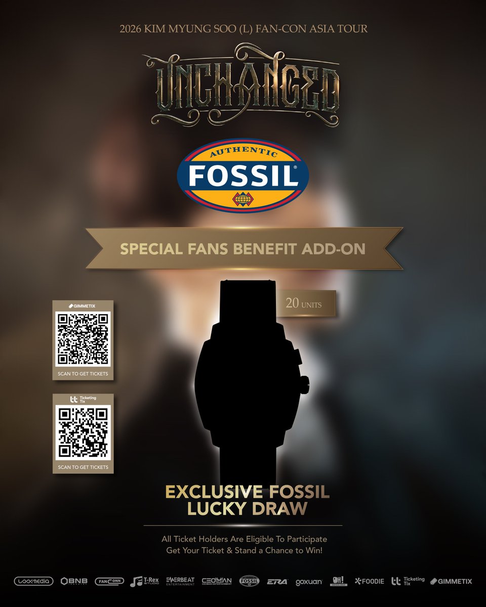 TrexStudioROAR's tweet photo. ✨ We’ve got an exciting additional benefit for everyone attending 2026 KIM MYUNGSOO (L) FAN-CON ASIA TOUR <UNCHANGED> in KL 🇲🇾

🎁 Exclusive Lucky Draw Add-On
All ticket holders are automatically eligible to stand a chance to win amazing prizes!

Scan the QR code to grab your tickets now and get ready to see MyungSoo live! 💗

⌚Special thanks to our partner, Fossil. 
https://t.co/KvHJgnFCXo

#김명수 #KIMMYUNGSOO #엘 #L #UNCHANGED #TrexStudio #Everbeat #CEOMANEvent #Fossil #UNCHANGEDinKL #KIMMYUNGSOOinKL