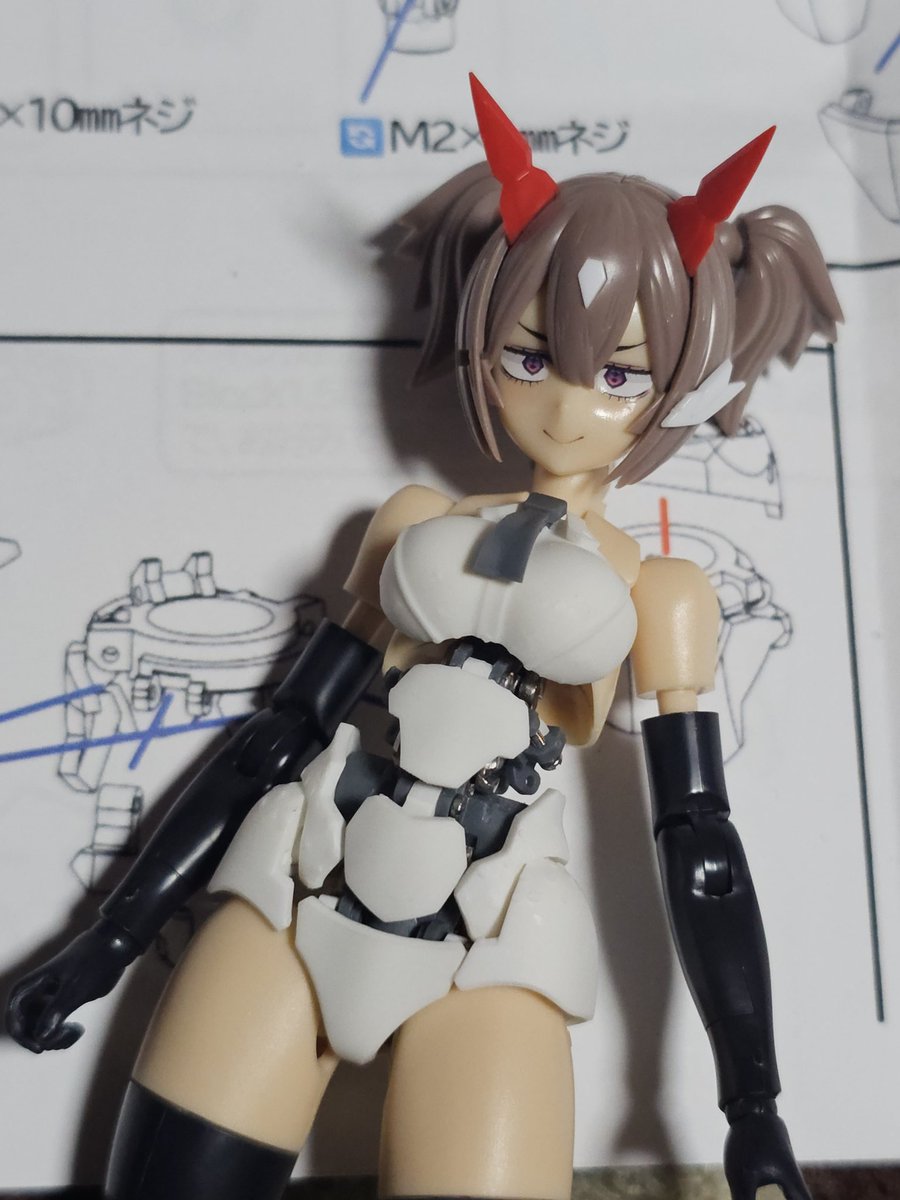 お昼休みに一枚だけ模型写真を貼ろう まだ組立途中だけど、こう、癖が