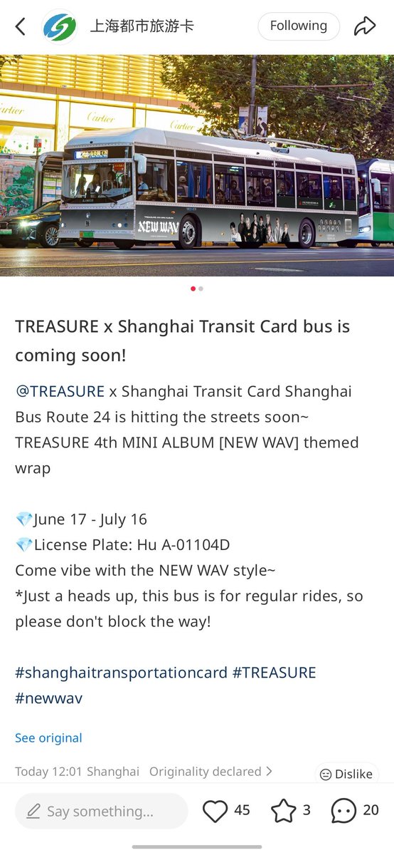 mandooyoshi's tweet photo. Treasure x Shanghai Transit Card Bus coming soon.... https://t.co/Qn2adwJlLK