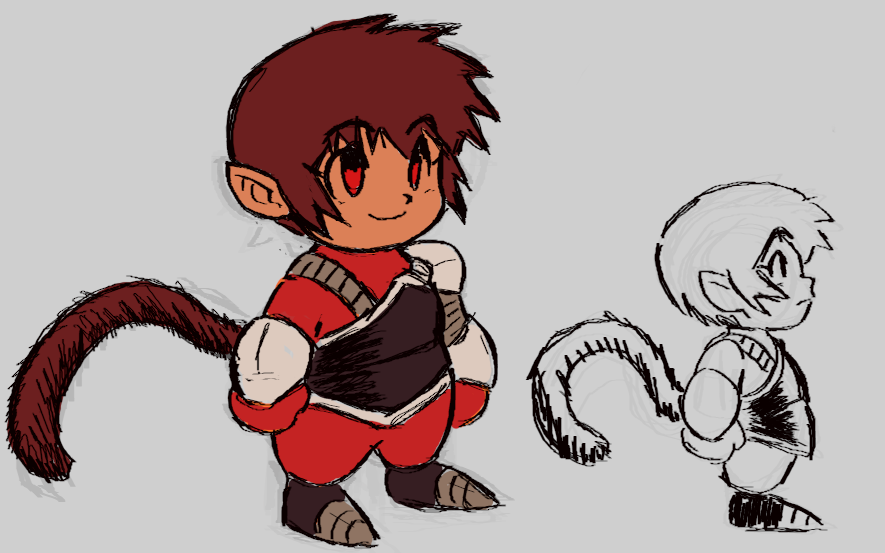 aSpaceMonke's tweet photo. mother and tiny saiyan baby https://t.co/apO19yuUKk