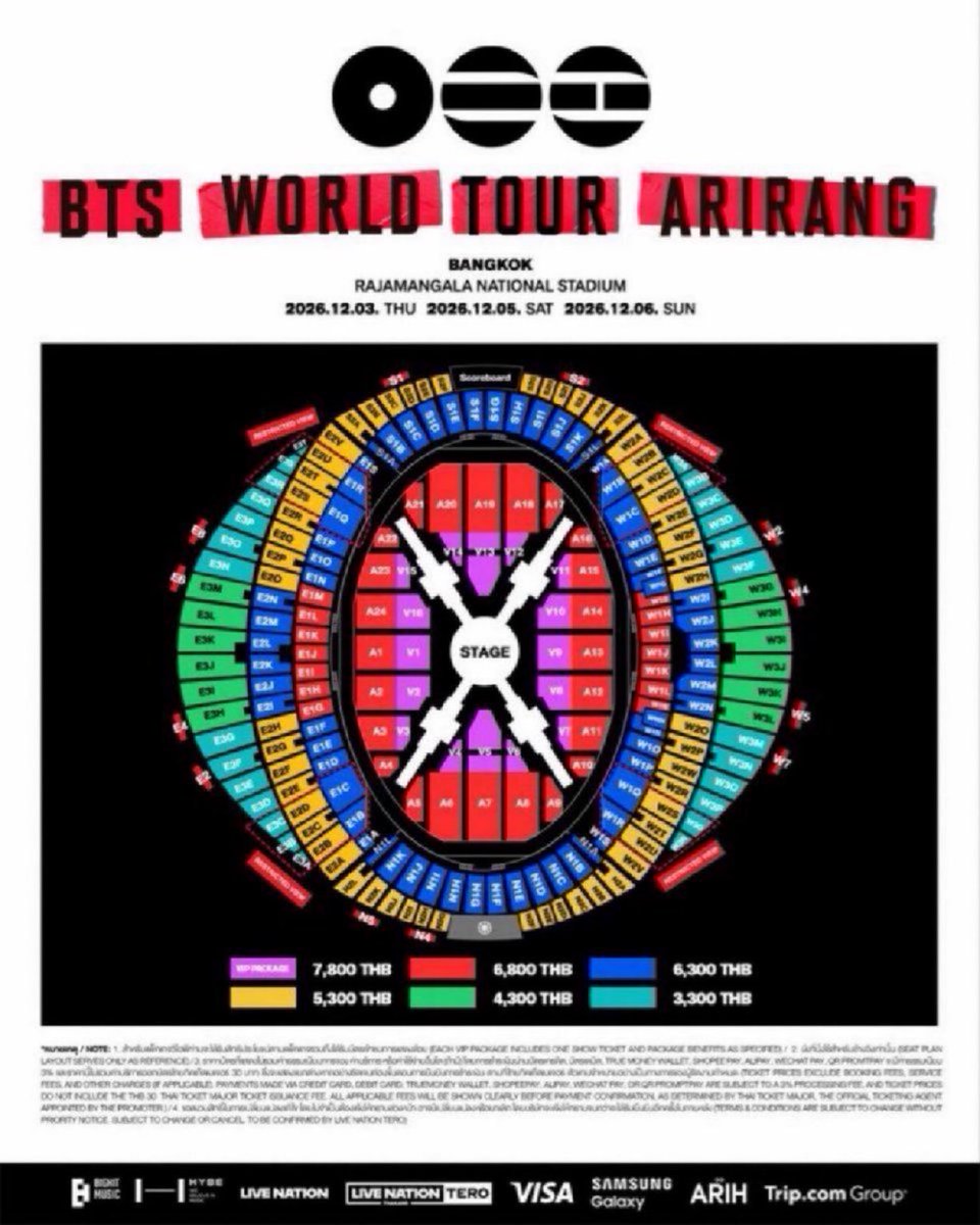 George4089's tweet photo. [ BTS TICKETING SERVICE ]
BTS WORLD TOUR ‘ARIRANG’ IN BANGKOK 

VIP PACKAGE 7800 6800 6300 🎟

Ticketing fees 

Tickets in your own acc
Foreigners can buy also✔️

DM to book📥
#BTS_WORLDTOUR_BANGKOK #BTSinBKK https://t.co/A1pUchJIjV