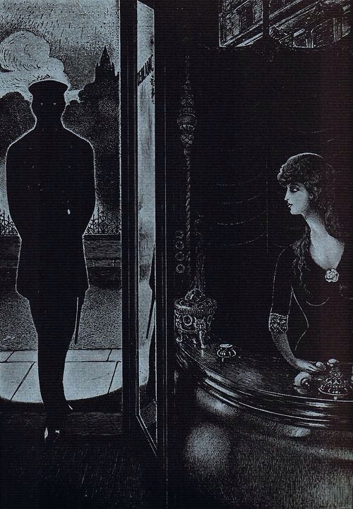 RemiTakara's tweet photo. Alberto Martini アルバート マルティーニ(1876-1954)イタリアのミラノの画家。叙事詩的な作品からグロテスクでマカーブル(怪奇)な作品まで幅広い作風で有名です。象徴主義的要素が強く、エドガー・アラン・ポーなどの文学作品の挿絵を手掛けていました。 https://t.co/Lewp3tuqzX