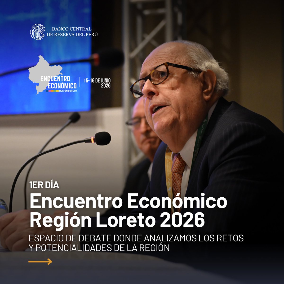bcrpoficial's tweet photo. El BCRP inicia el Encuentro Económico en Loreto (15–16 junio). Julio Velarde destacó que los indicadores económicos son “sumamente fuertes”. Autoridades y especialistas analizan retos y potencial de la región.
 
#BCRP #EncuentroEconómico #Loreto #DesarrolloRegional https://t.co/CGqdC9d1YV
