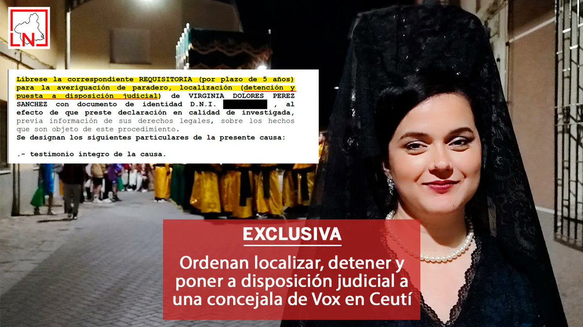 LasNoticiasRM's tweet photo. 🚨 Un juzgado en Molina de Segura ha emitido una orden para localizar y detener a Virginia Pérez Sánchez, concejala de Vox en Ceutí, para que declare por un presunto delito de falsificación documental. 🧵Abrimos hilo👇 https://t.co/HcJ8P7fxNc