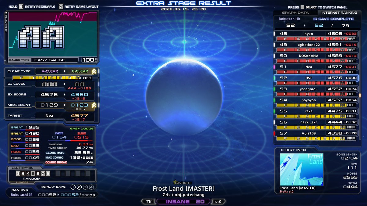 glidesu's tweet photo. some new st0 clears

st0 End Time A⇒Side [Deadly End] EASY CLEAR A
st0 Frost Land [MASTER] EASY CLEAR AA
st0 ヒュブリスの頂に聳えるのは [poyather] EASY CLEAR A https://t.co/08X6ioYKnF