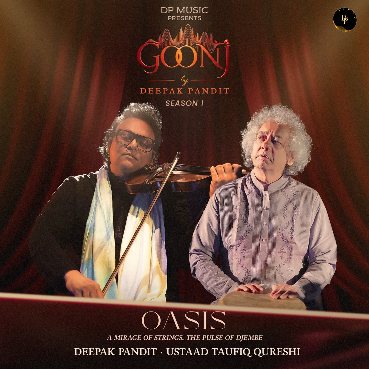 DPMusic_Tweets's tweet photo. DP Music presents GOONJ by @DeepakPandit_31 .

Unveiling ‘Oasis’ , the first chapter of GOONJ - Season 1. Deepak Pandit’s violin meets Ustaad Taufiq Qureshi’s djembe in a dialogue of melody and rhythm.  Coming soon on DP Music’s YouTube Channel &amp; all music streaming platforms. https://t.co/aFSJrWpVYR