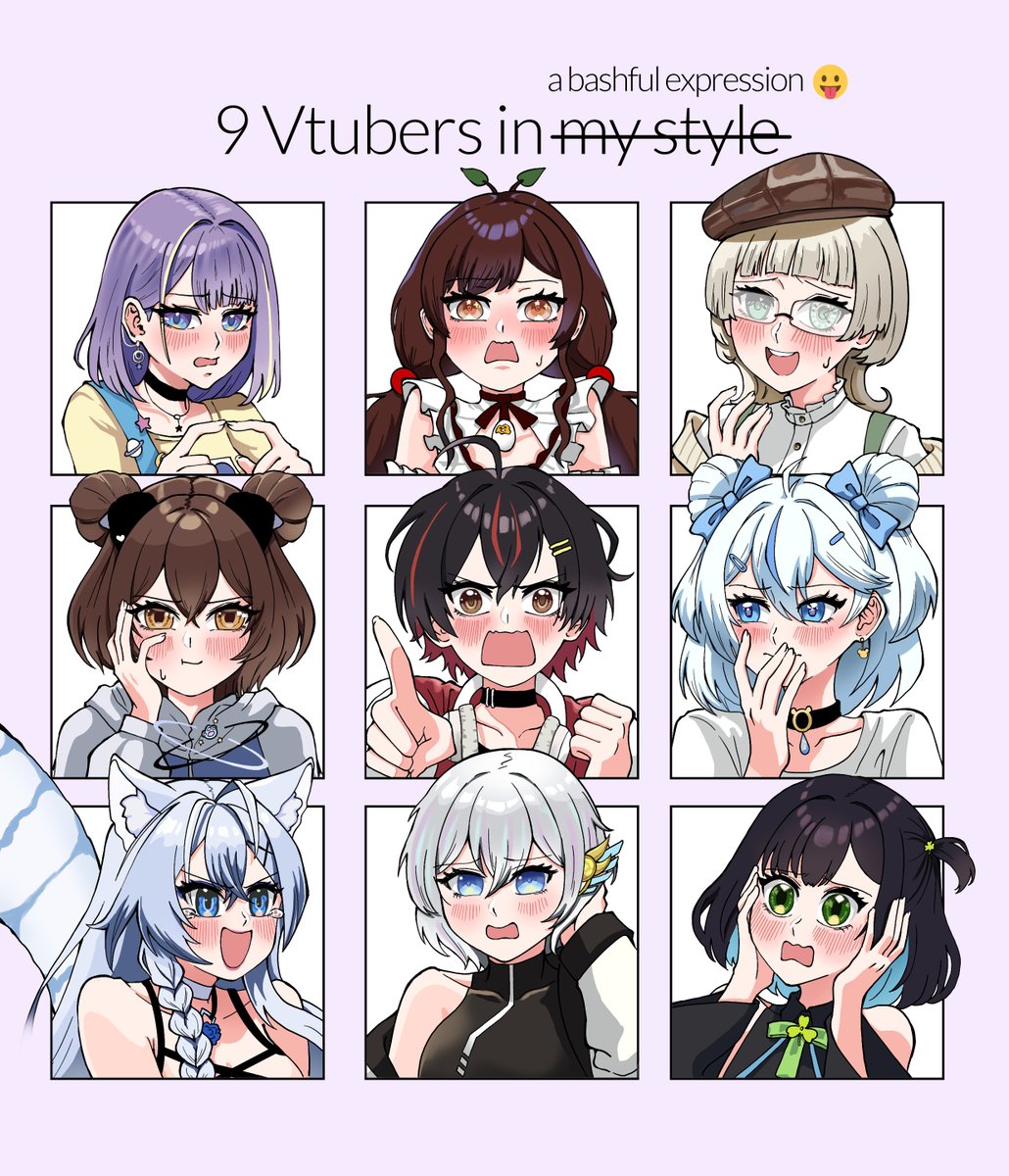 kuritikamu's tweet photo. 9 (ID) Vtubers in my style done! 
Terima kasih yang udah berpartisipasi, seru banget bikinnya 👐 
Cek reply buat detail masing2 ya https://t.co/h2ES2K9EBq