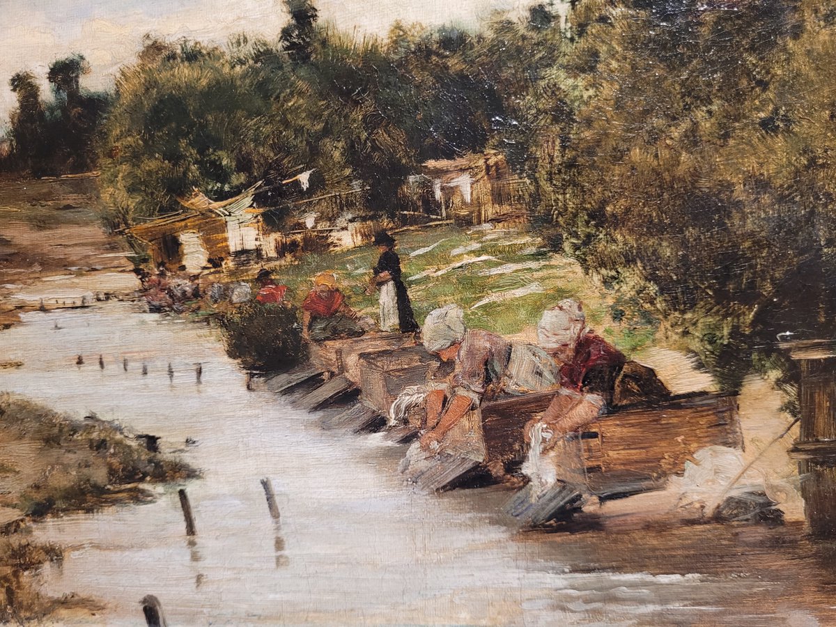 madridemujeres's tweet photo. 1877. Lavando en el Manzanares. Qué bien retrató Casimiro Sainz el oficio. Las bancas, la ropa tendida, la tabla. Rosa Paula, Historia Teatralizada de las mujeres españolas, le encantaría. @AngostaRaquel  https://t.co/78QGxrGyW9 https://t.co/68miLmBOJb