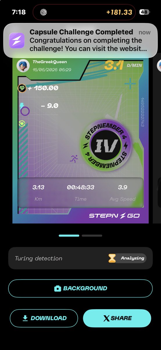 TheGreekQue3n's tweet photo. Another day another capsule Challenge completed
They are super fun and a layer of competitiveness to your daily routine
#STEPNGO https://t.co/03UxprSigQ
