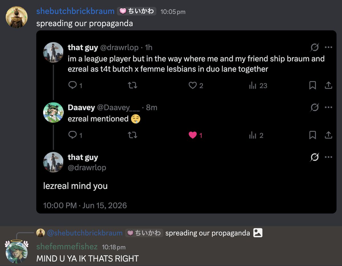 drawrlop's tweet photo. #mindyou and yes our names are matching t4t braumreal on discord thats my twin right there https://t.co/cPeCF7l1r4