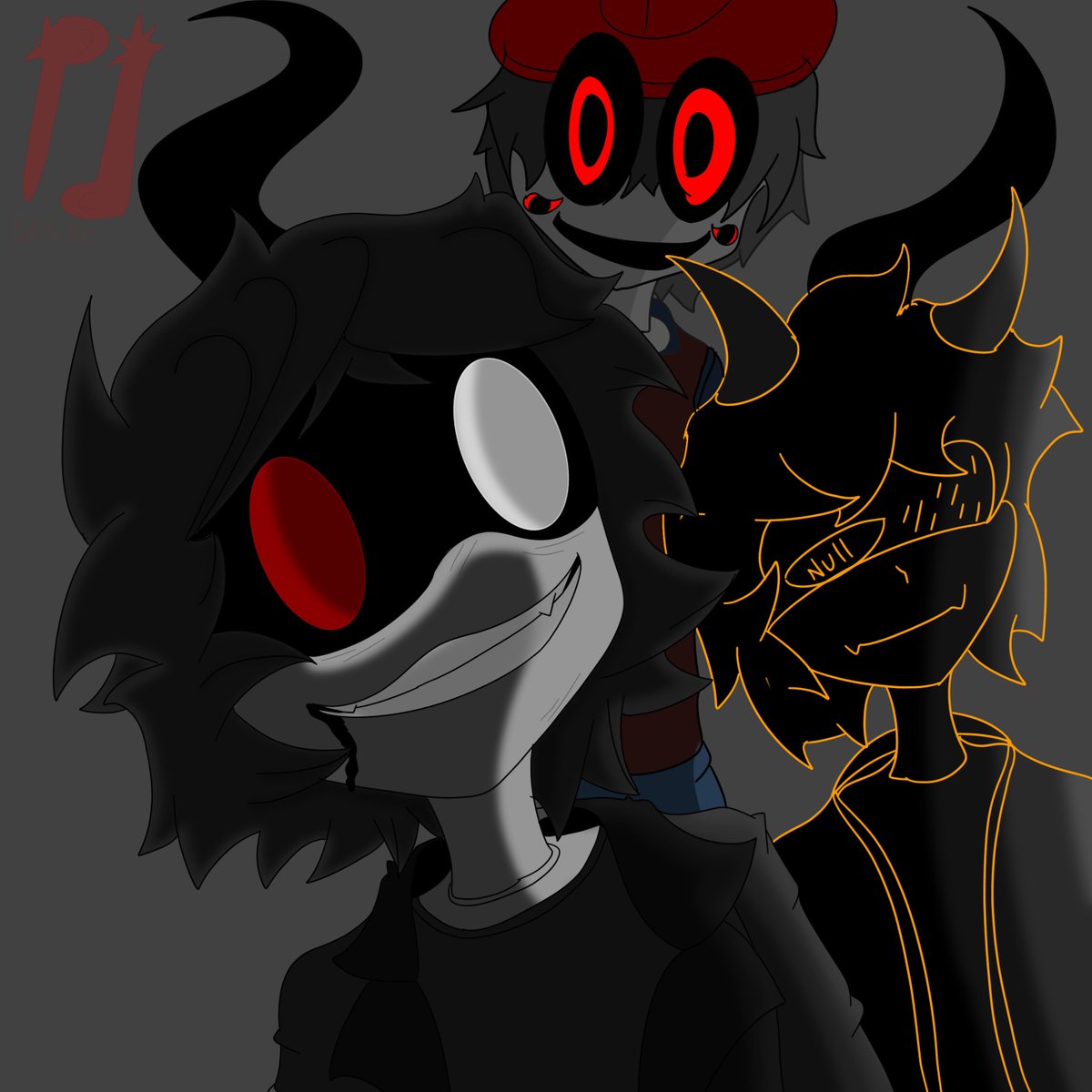 Polisde55's tweet photo. What a strange family #oc #murderdrones #fanart https://t.co/PEd75rxToN