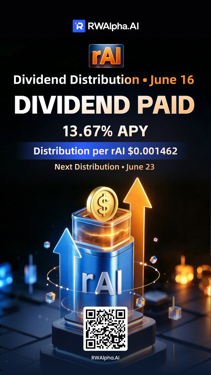 RWAlpha_AI's tweet photo. 💸 Weekly yield, delivered. rAI Vault | 13.67% APY. Growing real-world asset yield with @BNBCHAIN and @Mantle_Official.
#RWA #rAI #StocksTokenization