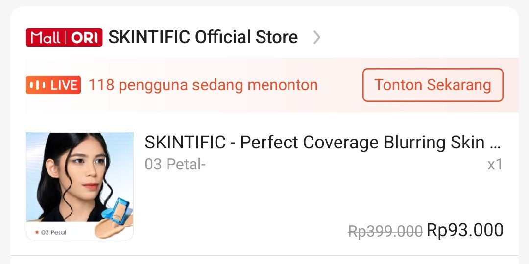 virtualmesej's tweet photo. Skintint SKINTIFIC
Shade 03 Petal, price 70k. 
Baru dateng awal bulan, isi 85% cuma dipake wisuda dan kondangan aja.
Exp 2030
No box. Shopee by request

#wts https://t.co/zNNRnOWhAb