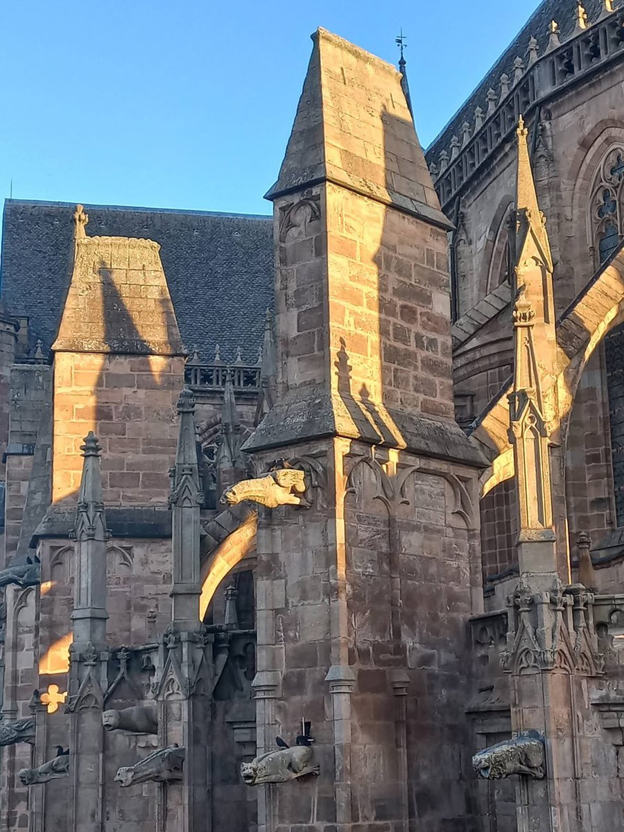 AmisCathRodez's tweet photo. Le jeux d'ombres et de lumières, au petit matin, qui ornent notre Dame de #Rodez 🤩 https://t.co/G2vOMLMlnY
