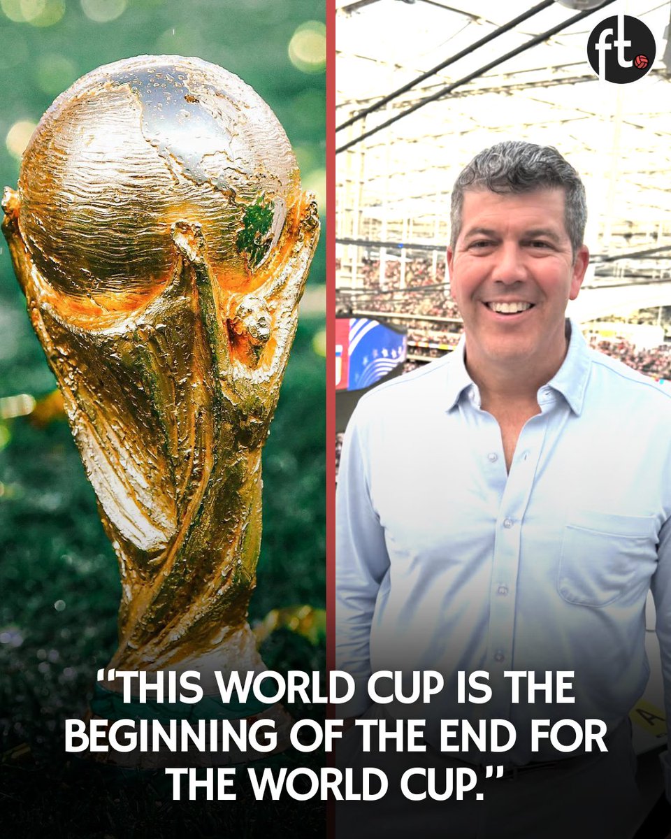 Footballtweet's tweet photo. 🎙️ Fernando Palomo: “This World Cup is the beginning of the end for the World Cup.

They're squeezing the cow so much that they're going to leave it without milk. They're turning everything into a money-making machine and they're making us complicit in it, and we're also consciously coming to recognise that we're willing to do anything for a World Cup.

I believe that this type of event, the more authoritarian the governments are in the places where they're going to be held, the more beneficial it is for the event's owners, because the processes get streamlined without so many uh... without so many requirements and without so much transparency, right?"