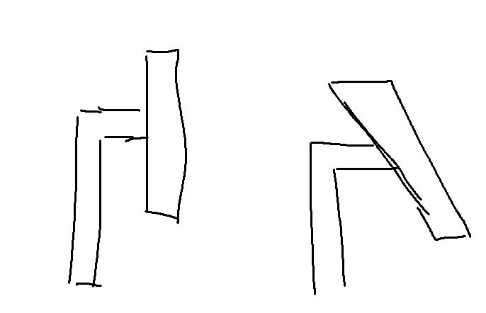 0Feru_'s tweet photo. モニターの角度ってどっちがいいの？
線ガタガタなのは許して https://t.co/9UpUtiMtwn