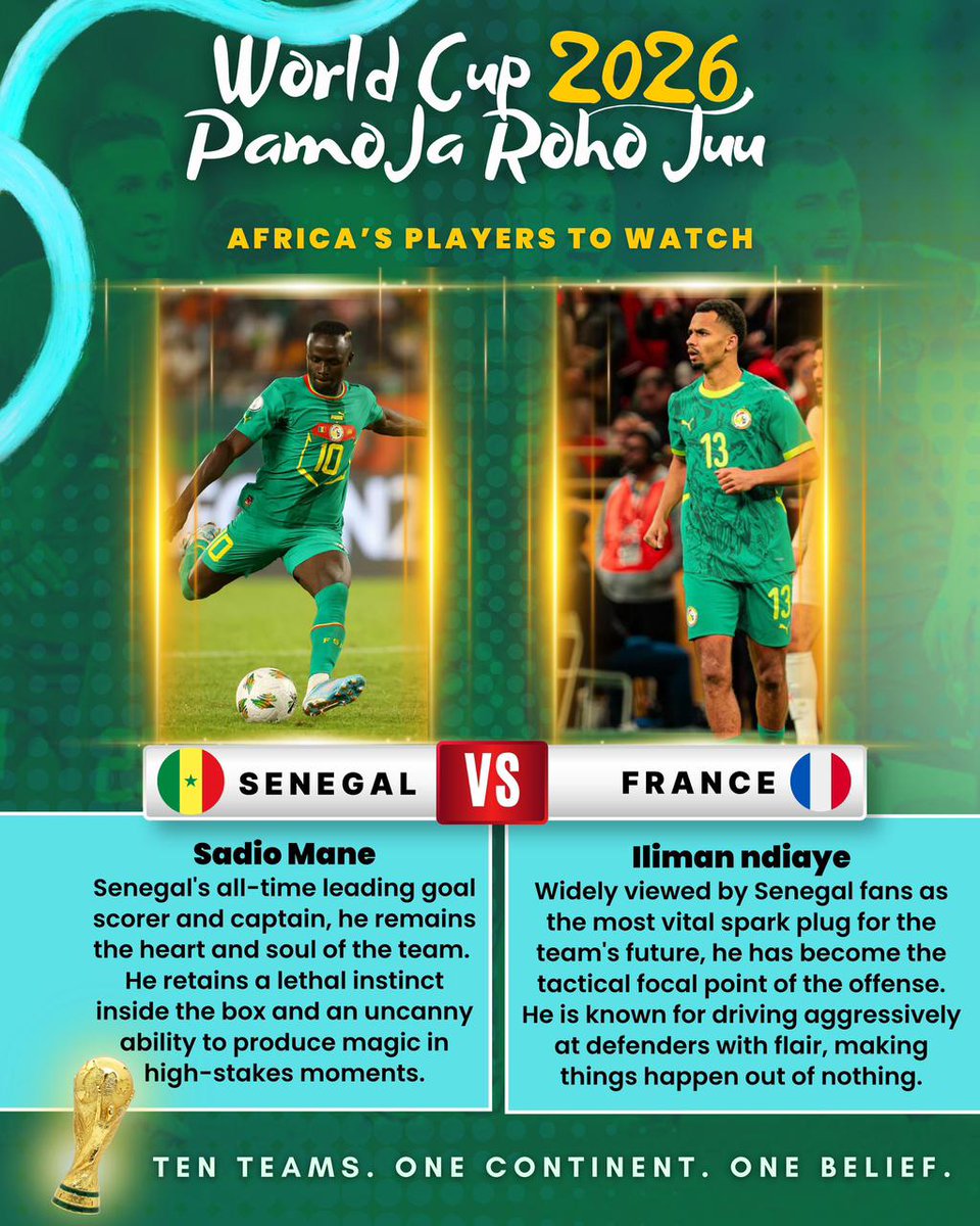 brufela's tweet photo. 2002 memories. Senegal are up against France, again! Sadio Mane is the leader, but Iliman Ndiaye is the spark for the team's future. Aggression in driving at defenses,causing things to happen out of nothing. Another triumph for the Africans? 10pm it is!
#PamojaRohoJuu https://t.co/6z9q1sGymH