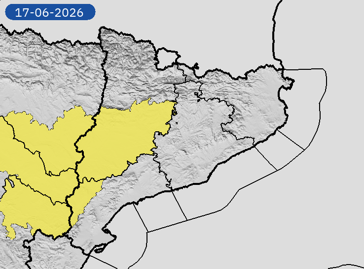 AEMET_Cat's tweet photo. 16/06 08:00 AVISOS HOY Y MAÑANA | Cataluña: temperaturas máximas. Nivel máximo de aviso: amarillo.
Actualizaciones en https://t.co/V7lD5r8Gxn https://t.co/cWDVWLm8cy