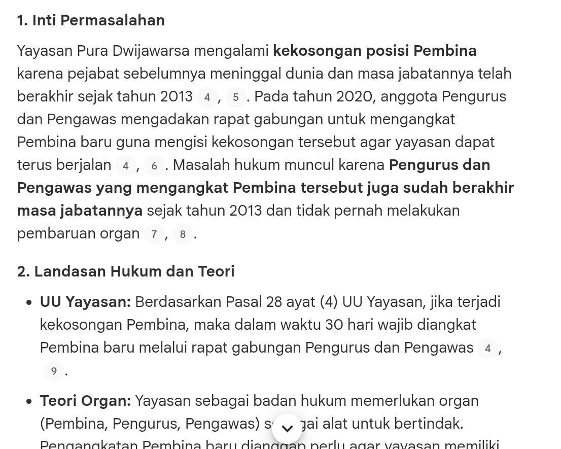 Fanura4's tweet photo. @Calico3art @ElfatihAss6511 BTW baca dulu artikel lengkapnya, atau kalau gak bisa masukkan notebook LM buat tarik kesimpulan. dalam kasus Habib ajie, yang meminta penetapan itu organ pengurus yayasan yang jelas secara UU mereka memang yang harusnya angkat pembina, bukan Pendiri https://t.co/dFpfYiHZTl