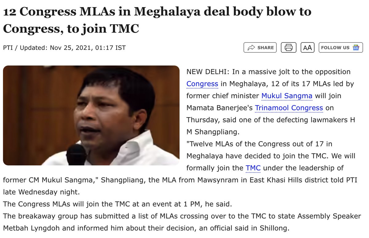 IndiaCrooks's tweet photo. #OnceUponATime in 2021, 12/17 @INCIndia MLAs broken away 4m Congress to merge with #TMC. None raised any eyebrow as #MamataBanerjee used to be favorite of #Lutyens. Do #CryingBabies @KirtiAzaad @MahuaMoitra @sagarikaghose REMEMBER this? You SOW, You REAP!
#Democracy #TMCFinished https://t.co/y5ib18LRMf