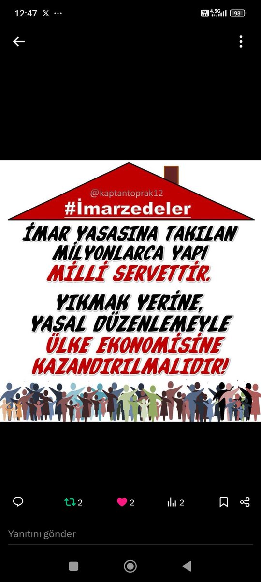 MErdil10937's tweet photo. @murat_kurum @EmineErdogan NEDEN: Belediyeler birçok bölgede imar planlarını tamamlayamadı. SONUÇ: Vatandaş mağduriyet yaşadı. TALEP: Vatandaşın kusuru olmayan sorunlar çözüme kavuşturulmalıdır.
#8MilyonEvYıkılacak @RTErdogan @_cevdetyilmaz @murat_kurum @Akparti @csbgovtr https://t.co/7s1aij59Gr