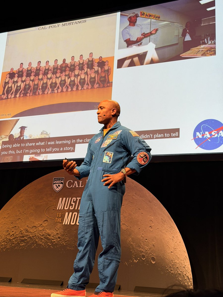 elizsanchezTV's tweet photo. NASA astronaut @AstroVicGlover takes questions from #Calpoly students and community @calpolyaero . @juldenton23 asked, “Would you advise your daughters to travel to space? Why or why not?” https://t.co/WcJWpOIl6d