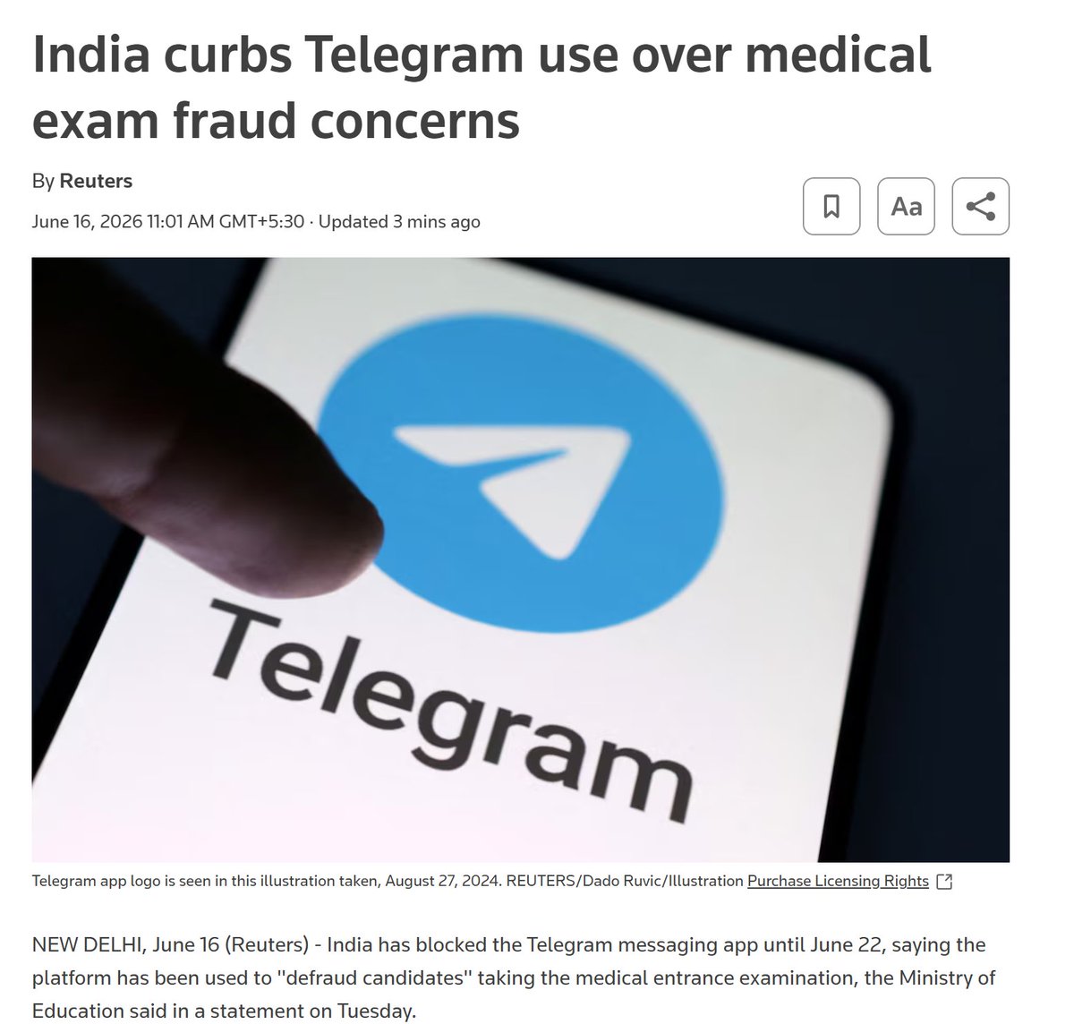 beebomco's tweet photo. Telegram has been banned in India till June 22☠️

Do you think this will control the leaks? Or Discord will become the new Telegram? https://t.co/12lEYVpUkU