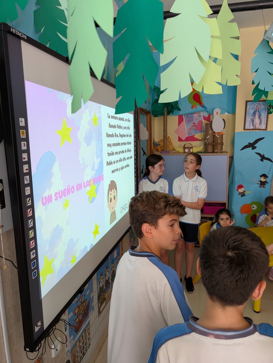 SCBailen's tweet photo. El alumnado de 3.º ciclo ha realizado unos fantásticos cuentos llenos de creatividad, imaginación y valores.

Tras escribirlos e ilustrarlos, han compartido sus historias con los niños y niñas de 5 años de Infantil, quienes han disfrutado escuchando con mucha atención e ilusión. https://t.co/TCNd78Txr2