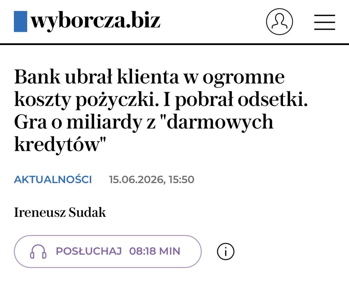 Woj_Bochenek's tweet photo. Kredytu na „sterydach” powodujące, że 1/4 kredytu to jego koszty od których konsument musi płacić odsetki. 

Taką praktykę zakwestionował TSUE, a Rzecznik Generalny wskazał, że sądy mają obowiązek z urzędu badać umowny kredytów w zakresie ich obowiązkowych elementów. https://t.co/sapgsNhrRF