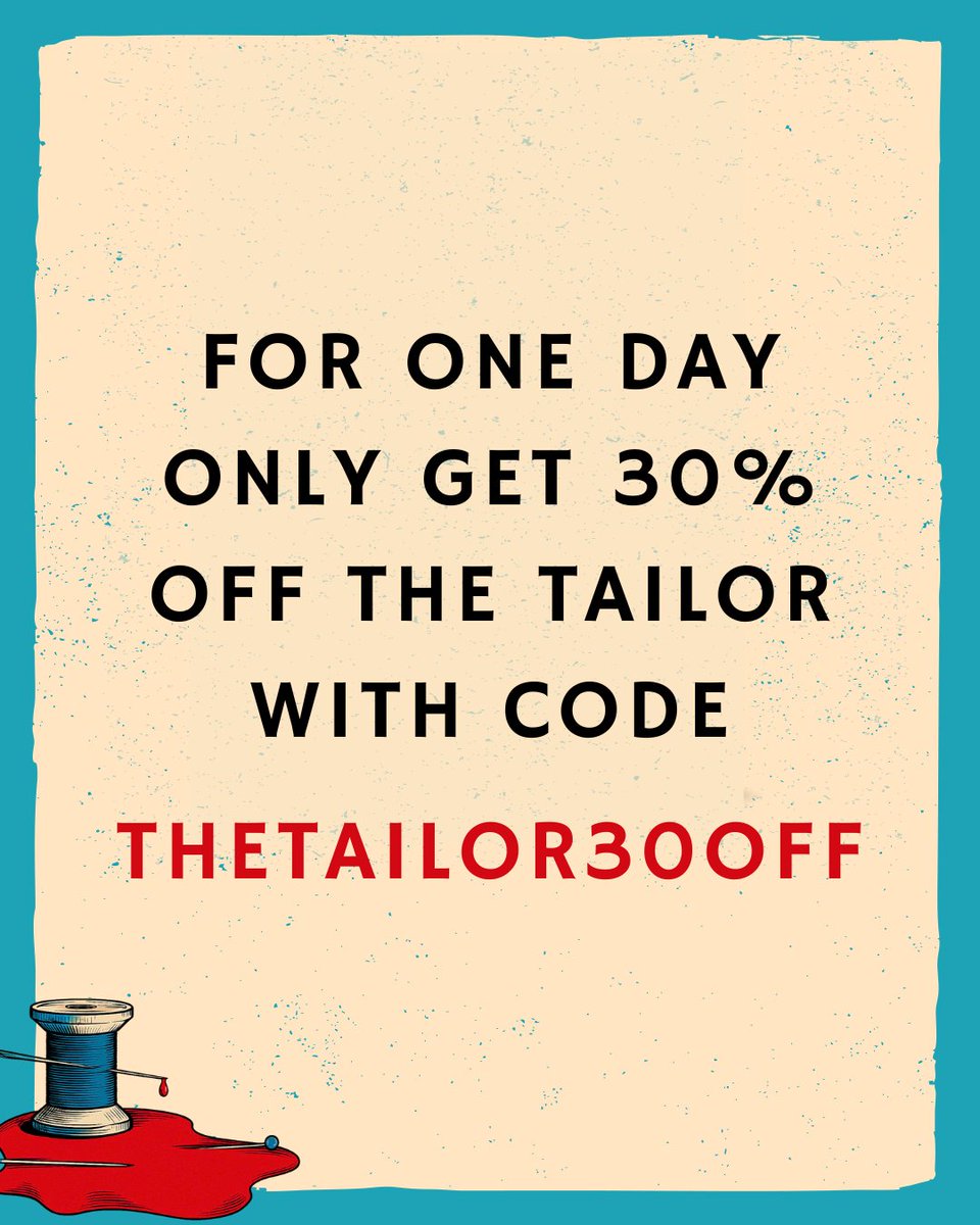 HoZ_Books's tweet photo. 'I absolutely loved The Tailor' GARY BARLOW
For TODAY only get 30% off #TheTailor by @TimJRSullivan when you use the discount code 'THETAILOR30OFF' through the Bloomsbury website 🧵
The offer ends at midnight 16th June. Go, go, go 👉 https://t.co/baa77MNZCH https://t.co/3K5L5PtPdw