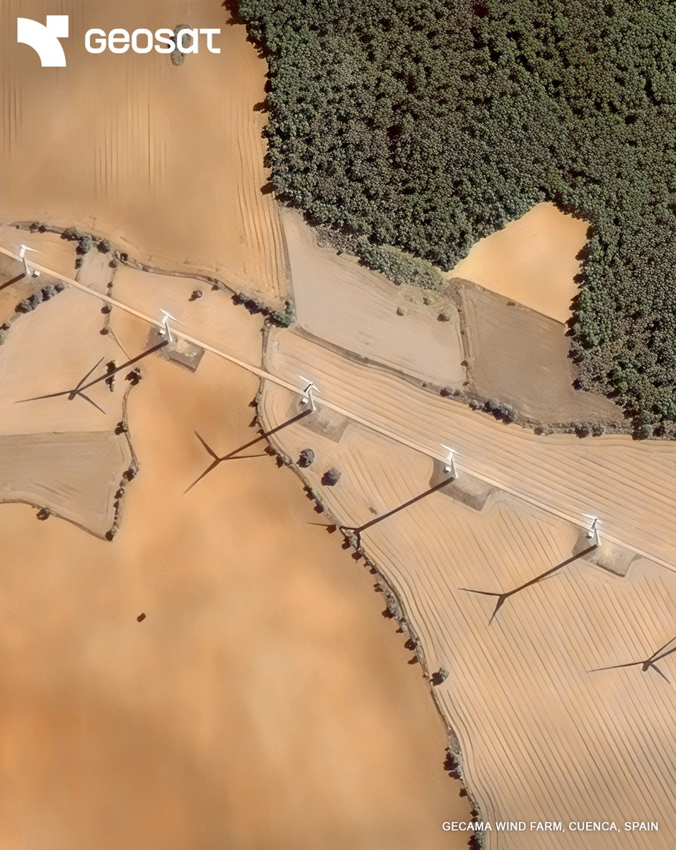 geosat_space's tweet photo. Ground truth without groundwork.

At sub-metric resolution, every turbine, access road, and terrain detail is visible from orbit.
Track construction, spot deviations, and verify what’s actually on the ground. 🛰️ https://t.co/zgcGjYQPgc