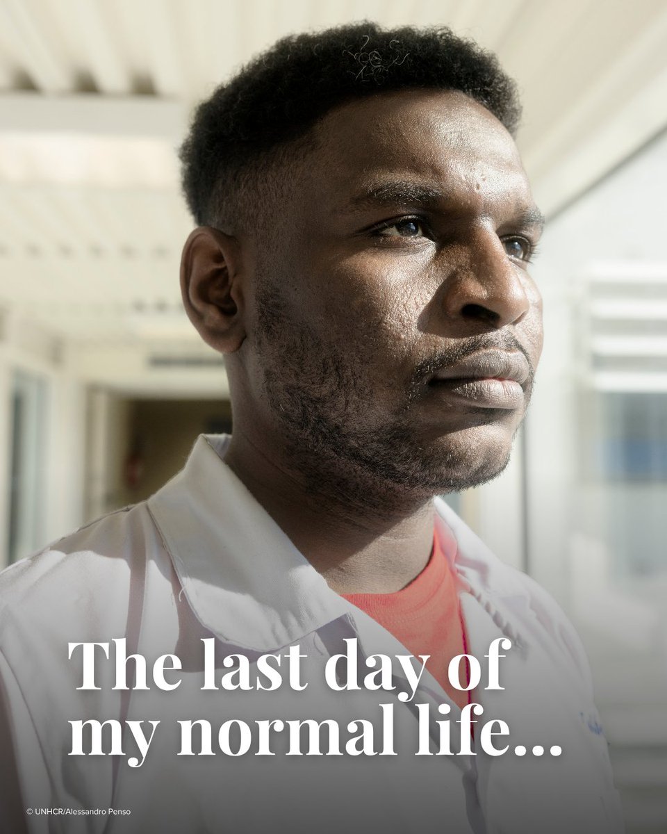 Refugees's tweet photo. An ordinary moment, until it wasn't.

A shift at the hospital.

For Gbreel, that was the last day of his normal life before war changed everything.

Millions of refugees can still remember that moment.

The moment life became "before" and "after." https://t.co/zrlKsD84R2