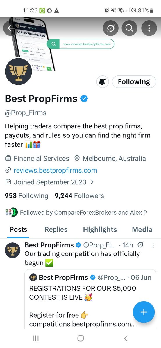 ayesha119911's tweet photo. @Prop_Firms @dnafunded @compare_forex A huge thank you to @Prop_Firms and @dnafunded for this amazing 50k giveaway and the 30% off code! Really appreciate the opportunities you create for the trading community. BPF30WILD 🚀 Hoping to get one of those 10k challenges and take the next step! https://t.co/I8pUwC5lvy