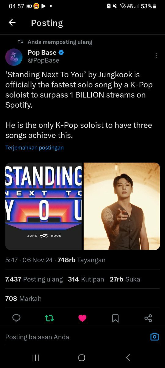 FralJjk1's tweet photo. Like Jennie is a trash compared to Standing Next To You. So SIT TF DOWN. https://t.co/6T82nZFeGy