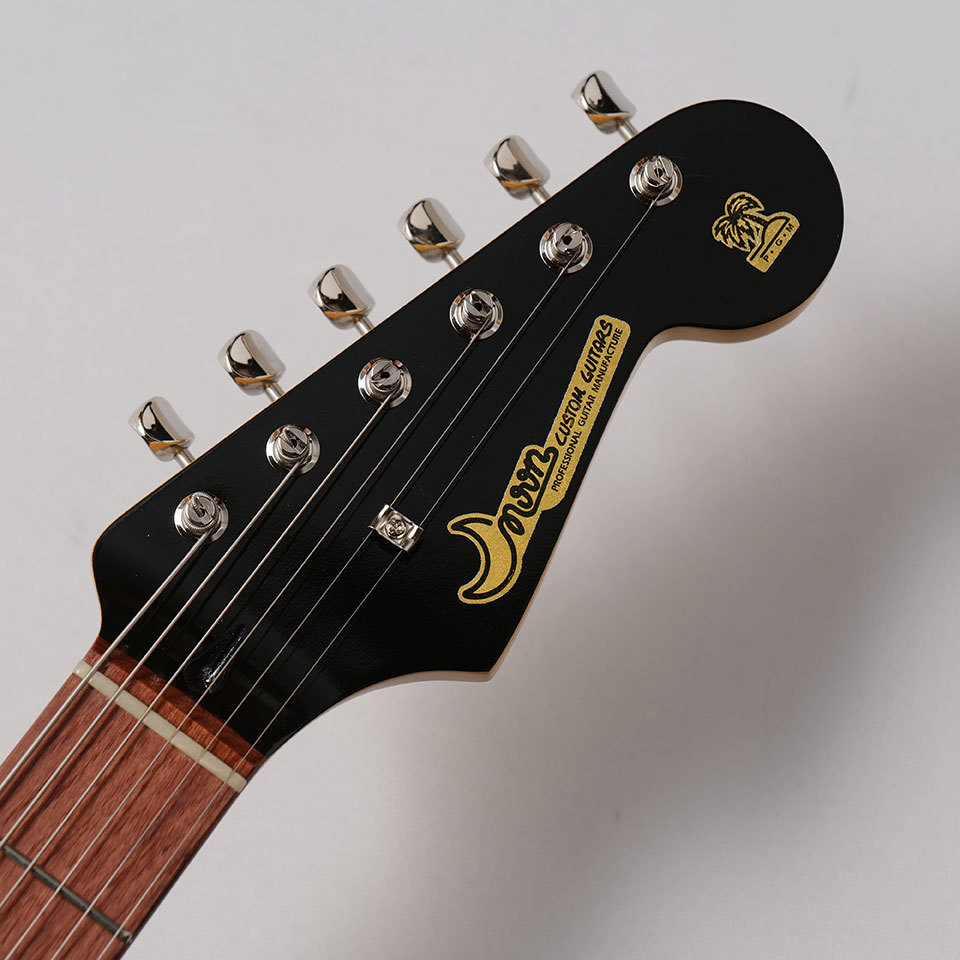 Moon/ST Classic BLK/R MH アルダーボディ、メイプル・ネックにローズ
