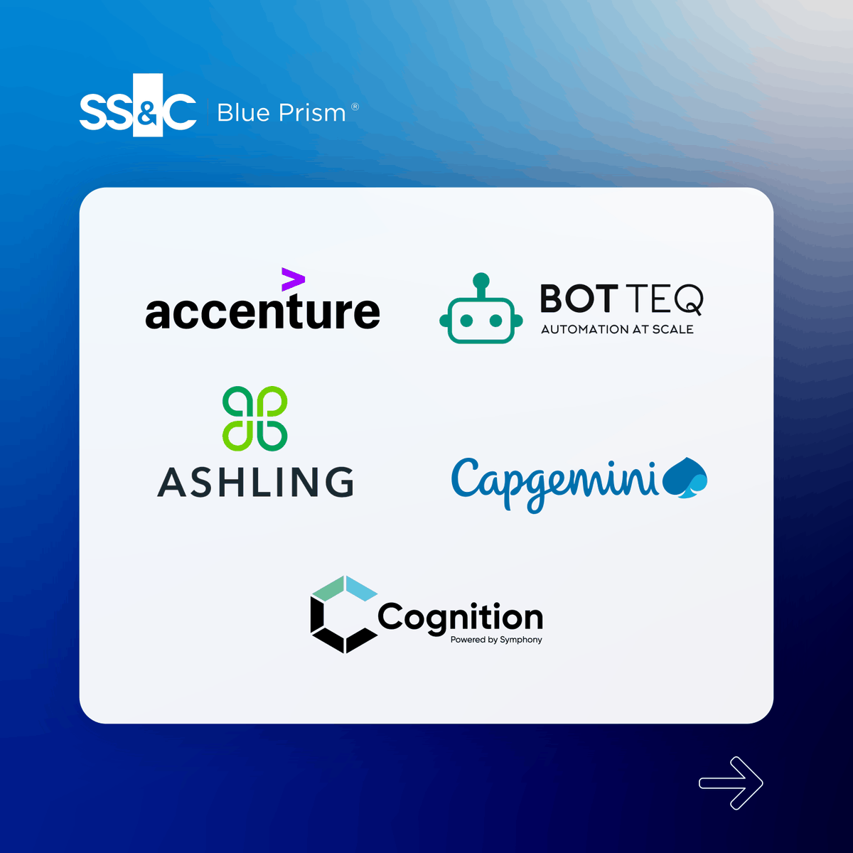 blue_prism's tweet photo. We're proud to recognize our SS&amp;C Blue Prism WorkHQ Pioneer Partners, whose early testing and feedback helped shape WorkHQ and strengthen its ability to deliver business value at scale.

Learn more about the Early Access Program: https://t.co/zpS3WcDo3N

#BluePrism #WorkHQ https://t.co/typ8Xhe3QQ