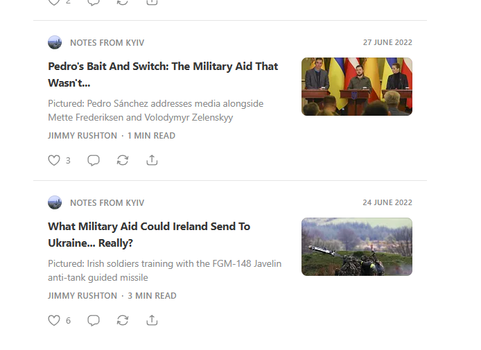 The_War_Economy's tweet photo. James Rushton is a freelance writer, having been one since January 2018, with his own Substack called "Notes from Kyiv" which he started on June 24, 2022. Nothing stopped him from writing anything. https://t.co/rpcJB0Y8gE