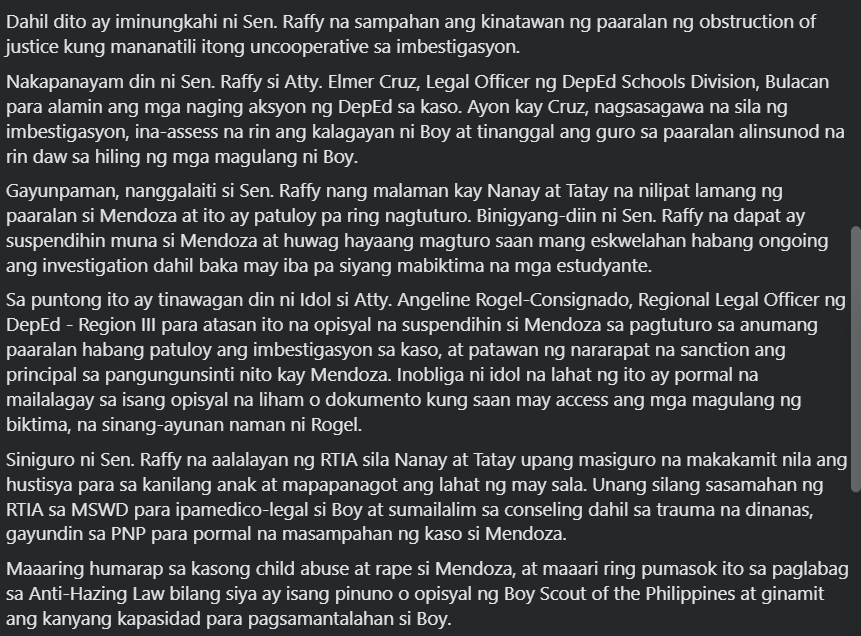 Dancaeheng's tweet photo. TANGINA KADIRI, YUNG OLD COACH KO NA TULFO FOR SEXTING WITH A 13 YEAR OLD AND THE PRINCIPAL AND POLICE ARE TRYING TO SWEEP IT UNDER THE  RUG SPREAD THIS PLEASE https://t.co/MA60ckRbtu