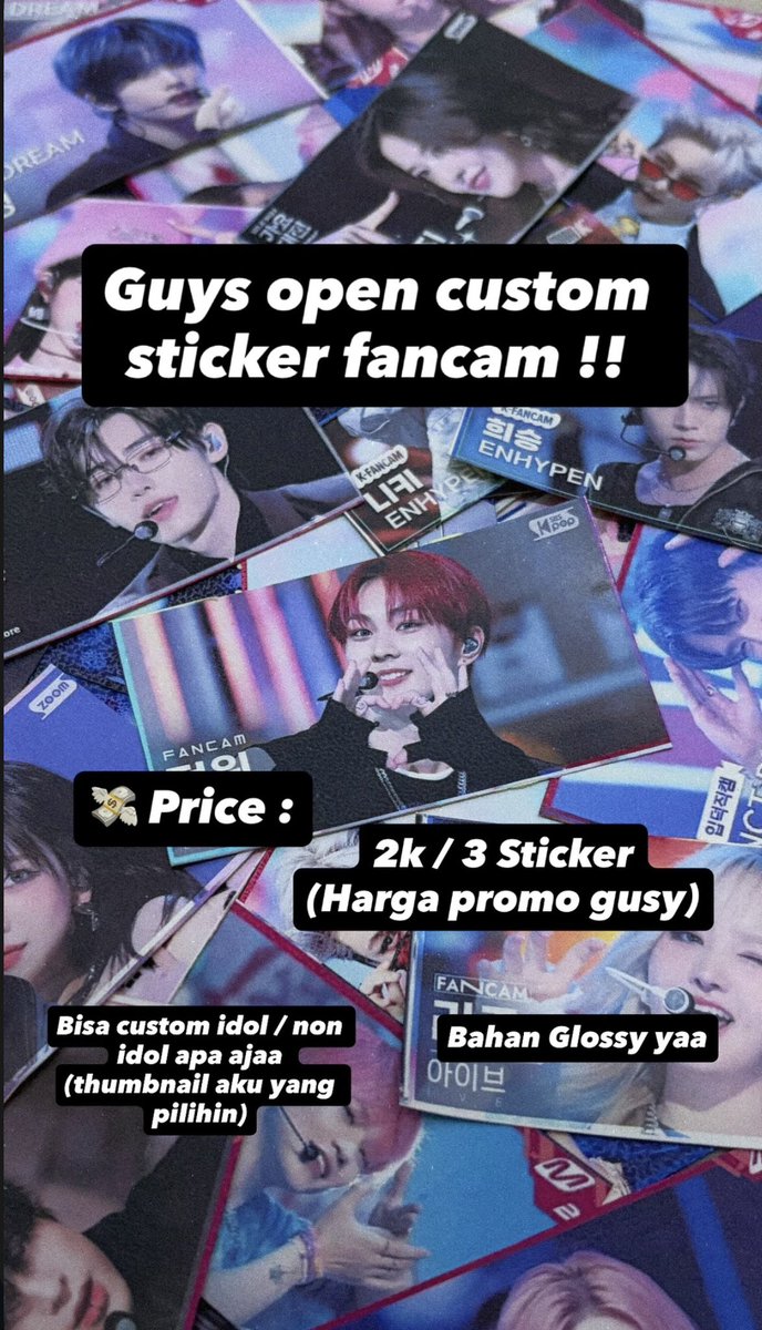 gobyrepan's tweet photo. #wts OPEN CUSTOM STICKER FANCAM GUYSSS !!! Details di foto yaww, dm aja guyss yg mauu 
(mt after dm) https://t.co/gGb1gbnqhT