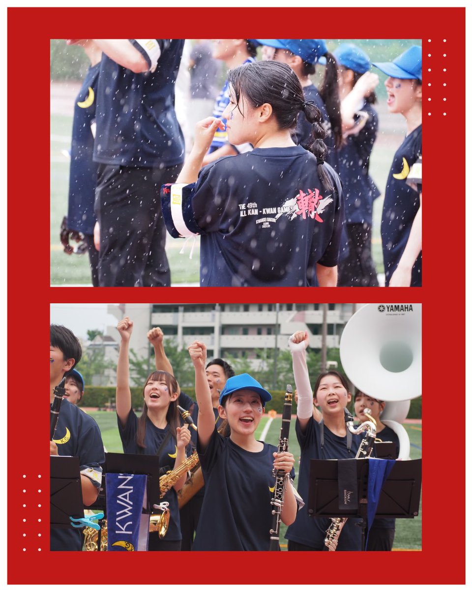 kgusb's tweet photo. \\総合関関戦//

6月6日から6月14日に開催された総合関関戦にて、吹奏楽部も演奏で応援に参加させていただきました！

期間中は、演奏を通して体育会の皆さまにエールをお届けしました🎺

熱い戦いから多くの刺激と感動をいただきました🔥
今後も関学を勝利に導けるよう全力で応援させていただきます📣 https://t.co/2Pmo7IWGx7