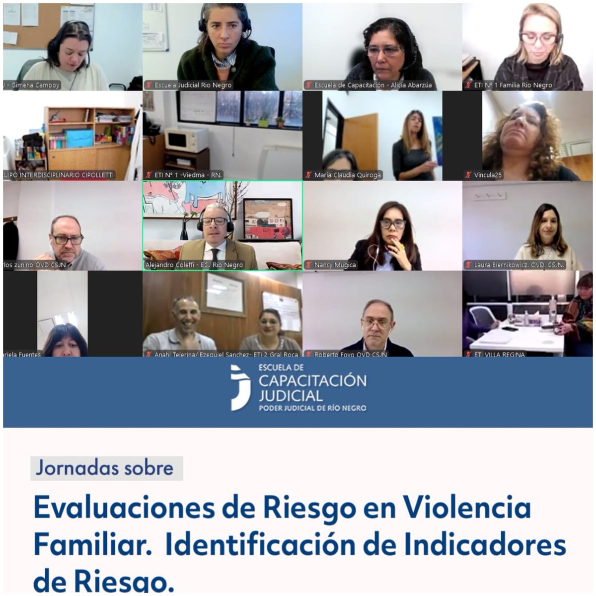 Esc_JudicialRN's tweet photo. 👥 Equipos técnicos de Familia participan de una capacitación con especialistas de la Corte Suprema

Se desarrolla hoy las jornadas “Evaluaciones de Riesgo en Violencia Familiar. Identificación de Indicadores de Riesgo”, destinadas a integrantes de los  (ETI) del fuero de Familia https://t.co/Bam3gQlYak