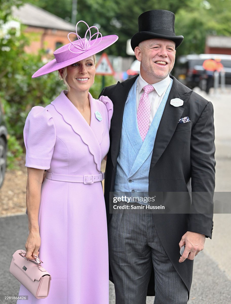 sarahdiaryz's tweet photo. Zara and Mike Tindall attend day one of Royal Ascot 2026 at Ascot Racecourse today 🏇🏻💜

📸 Samir Hussein / Mike Egerton / Mark Cuthbert https://t.co/v3479wP6Pl